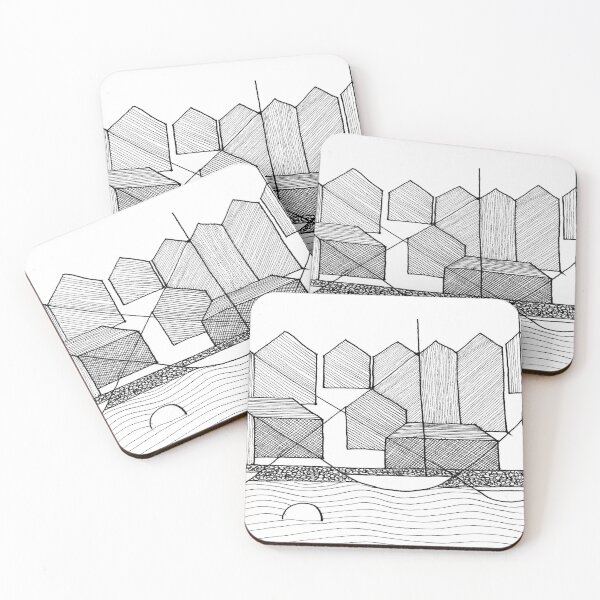 Item preview, Salcombe, black and white abstract designed and sold by Caroline Whittaker.