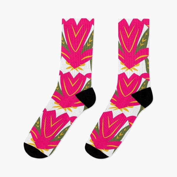 Item preview, Super Bright Flowers Geometric Pattern in Hot Pink, Green, Purple, Yellow and Orange designed and sold by cozycaroline.
