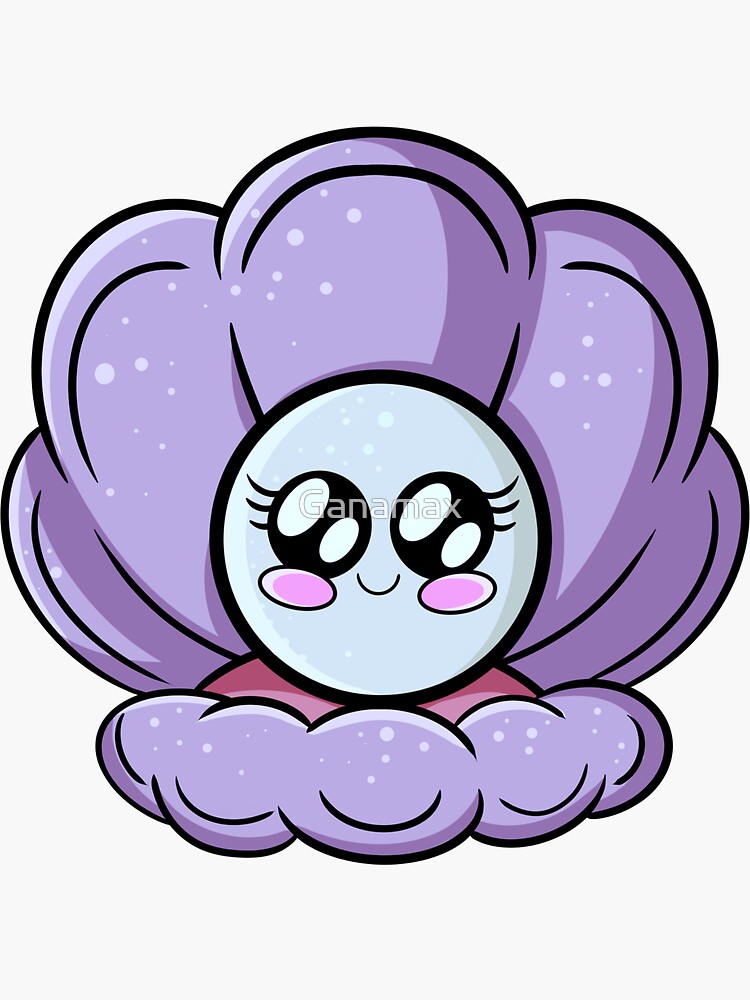 "Kawaii Seashell" Sticker For Sale By Ganamax | Redbubble