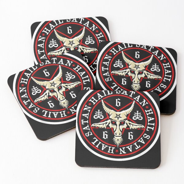 Item preview, Hail satan Baphomet satanic occult goat head 666 Lucifer Gothic Pagan Satanic Design designed and sold by Reign Of Darkness.