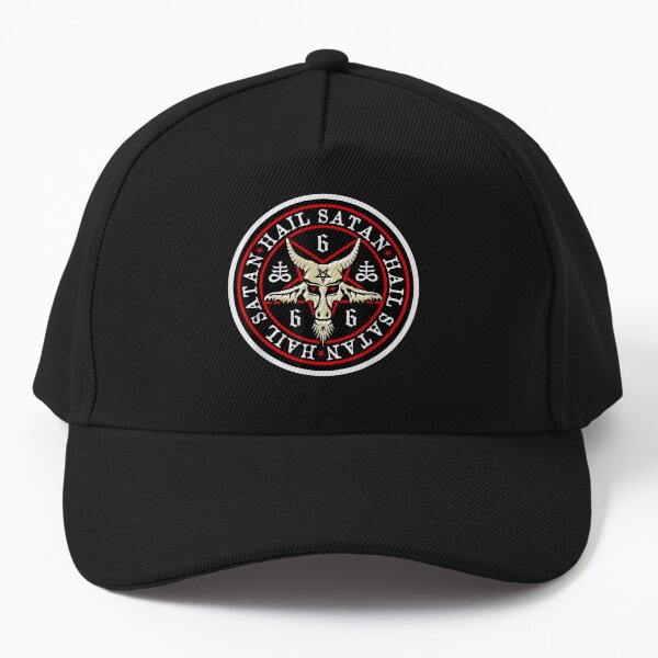 Store Satanic Snapback, Black Snapback, Occult Design, Hail Satan