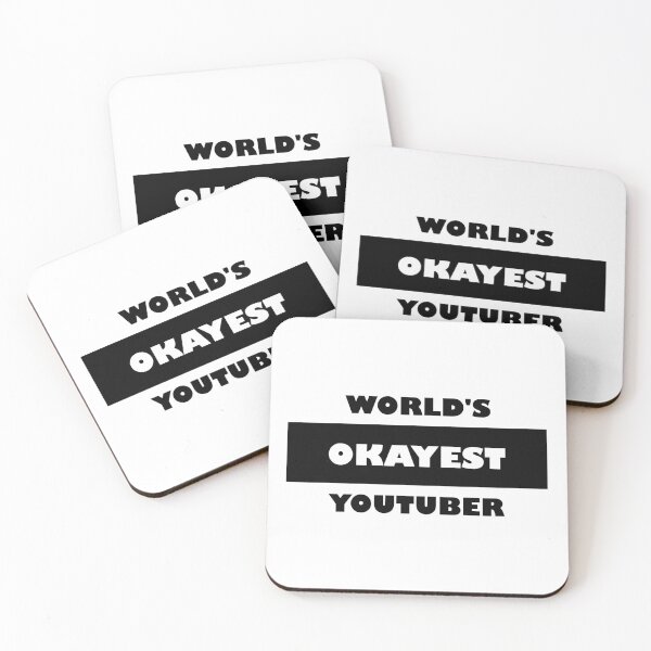 Item preview, Funny: World's okayest YouTuber black and white minimalist block typography designed and sold by Deegital18.