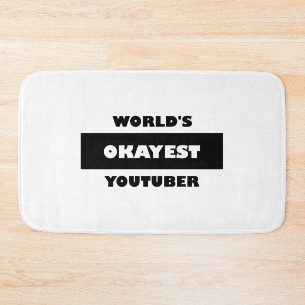 Item preview, Funny: World's okayest YouTuber black and white minimalist block typography designed and sold by Deegital18.