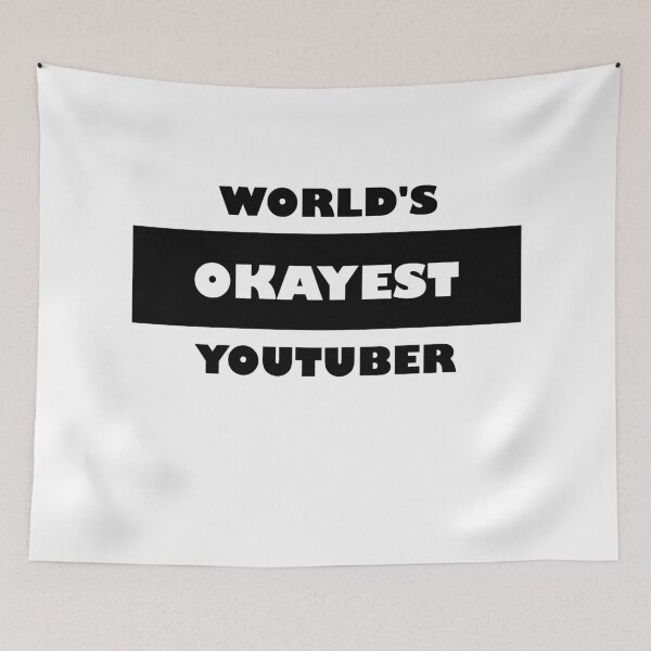 Item preview, Funny: World's okayest YouTuber black and white minimalist block typography designed and sold by Deegital18.