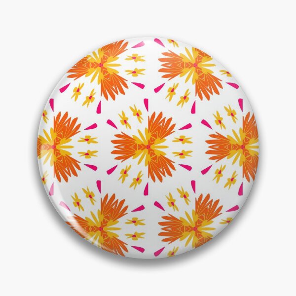 Artikelvorschau, Super Bright and Colorful Geometric Seamless Pattern of Orange an Yellow Flowers entworfen und verkauft von cozycaroline.