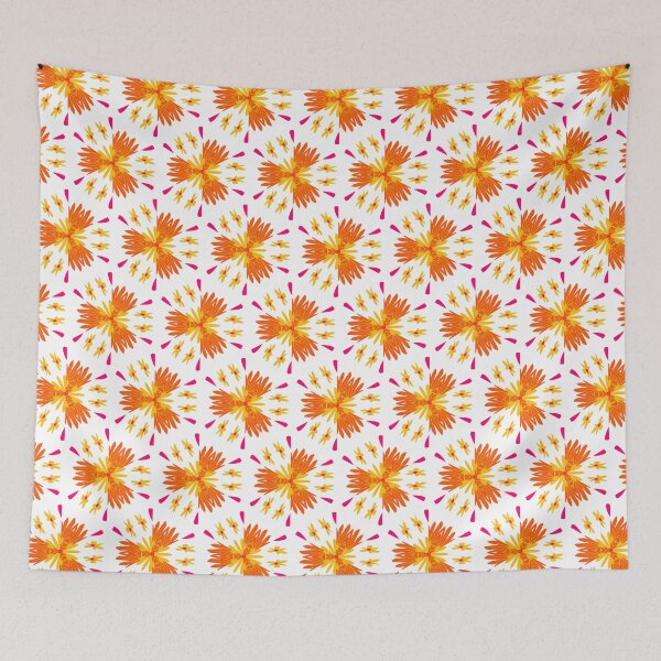 Artikelvorschau, Super Bright and Colorful Geometric Seamless Pattern of Orange an Yellow Flowers entworfen und verkauft von cozycaroline.