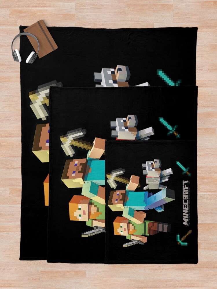Alternate view of Minecraft Heroes Throw Blanket