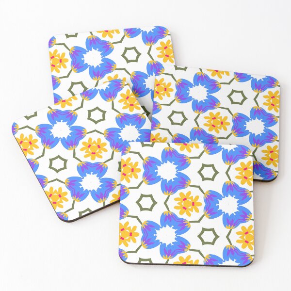 Aperçu de l'œuvre Super Bright and Colorful Geometric Seamless Pattern of Orange an Yellow Flowers créée et vendue par cozycaroline.
