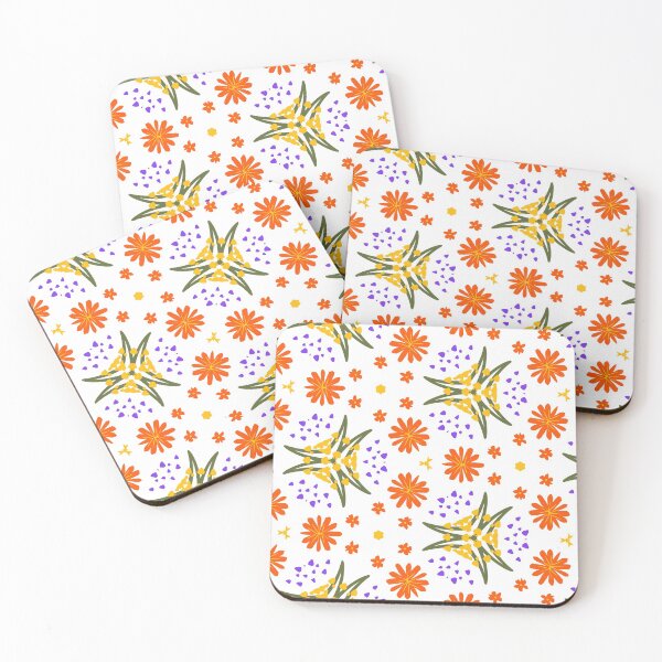 Aperçu de l'œuvre Super Bright and Colorful Geometric Seamless Pattern of Orange an Yellow Flowers créée et vendue par cozycaroline.