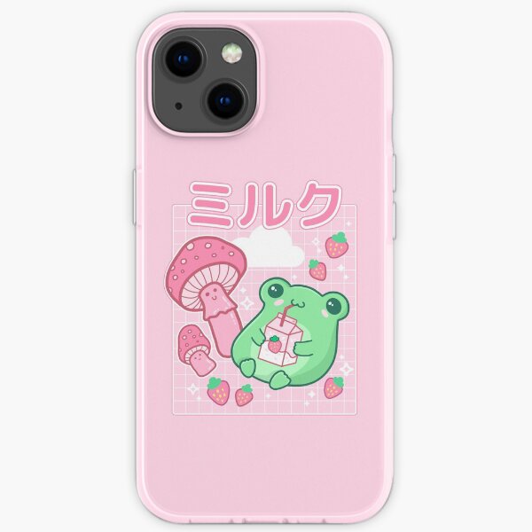 Cute Cottagecore Frog Strawberry Retro 90s Kawaii Aesthetic Y2K iPhone Soft Case