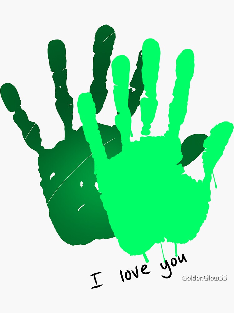 "flowers from 1970 handprint" Sticker for Sale by GoldenGlow55 Redbubble