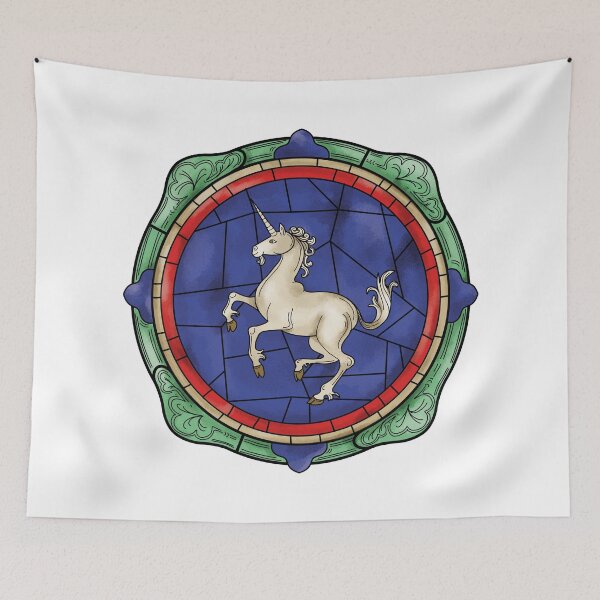 Item preview, Mythological Stained Glass - The Unicorn designed and sold by Alukia.