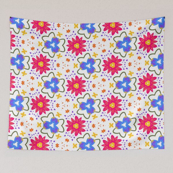 Artikelvorschau, Super Bright and Colorful Geometric Seamless Pattern of Orange an Yellow Flowers entworfen und verkauft von cozycaroline.