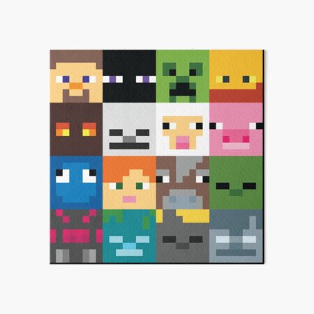 Minecraft Face Art Board Print