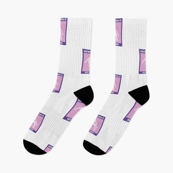 Item preview, Skateboarding is Not a Crime, Purple and Pink on White  - Cool, Clean Skater designed and sold by Teetee94.