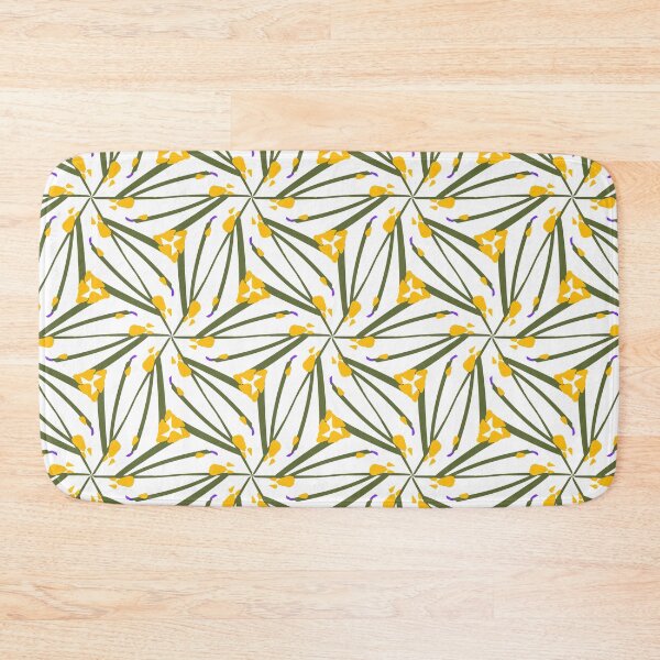Item preview, Super Bright and Colorful Geometric Seamless Pattern of Yellow and Green Stems designed and sold by cozycaroline.