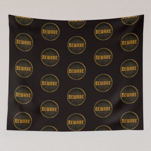 Item preview, Beware - Distressed Brown Mustard 3d Lettering Medallion  designed and sold by MFGB-Creations.