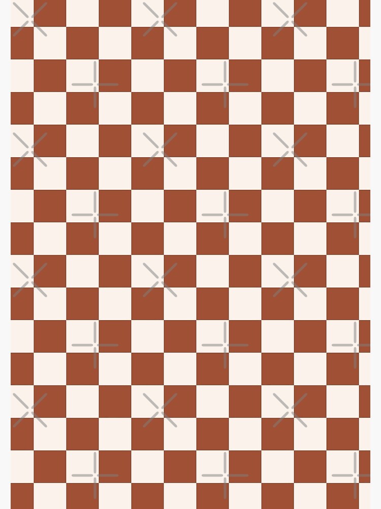 Check Rust Checkered Checkerboard Geometric Earth Tones Terracotta