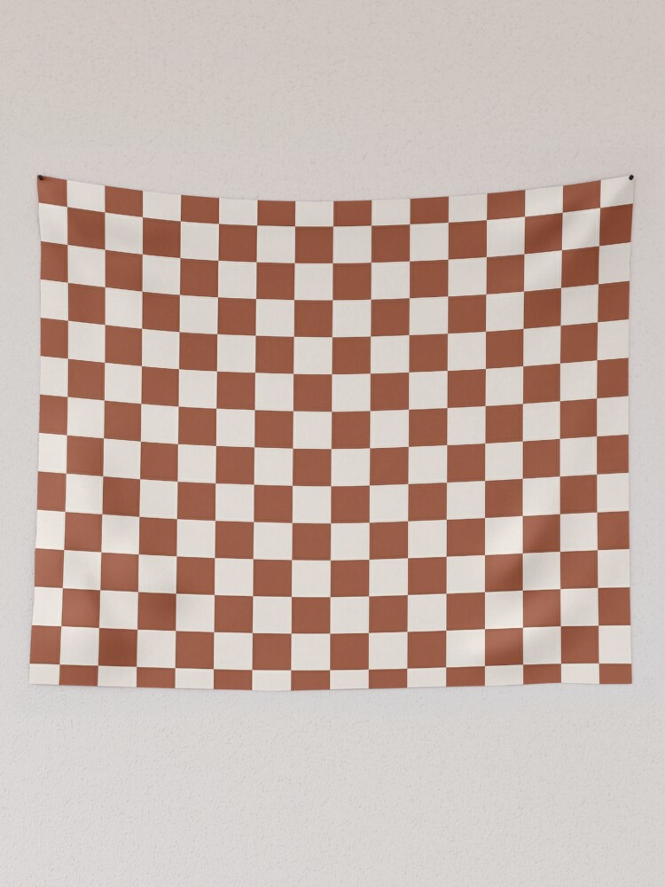 Check Rust Checkered Checkerboard Geometric Earth Tones Terracotta Modern  Minimal Chocolate Pattern Framed Mini Art Print by Daily Regina Designs