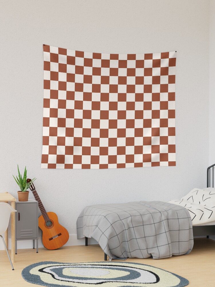 Check Rust Checkered Checkerboard Geometric Earth Tones Terracotta