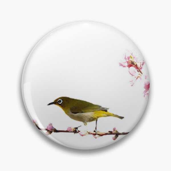 Item preview, Peach tree, Japan, Kanagawa Prefecture, Yokohama, Cape white-eyed bird, the Chinese name Cape eagle owl designed and sold by zenger2021.