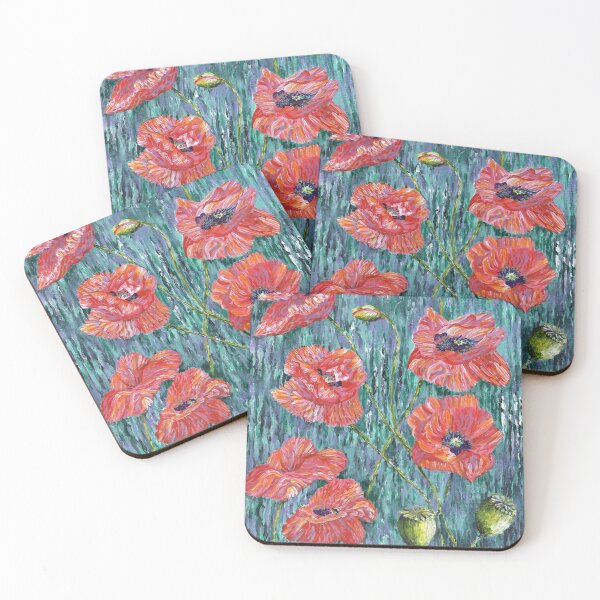 Item preview, Poppies contemporary painting designed and sold by Marion Yeo.