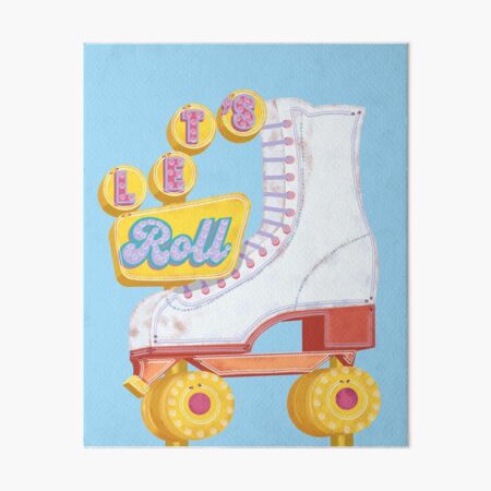 Striped Roller Skate with Pom Pom Sticker for Sale by jenbucheli