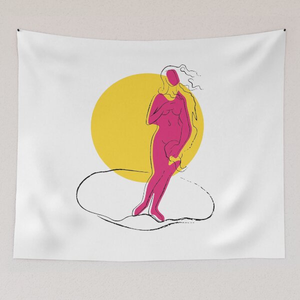 Item preview, bright pink-yellow print, the birth of Venus designed and sold by DianaMelnyk.