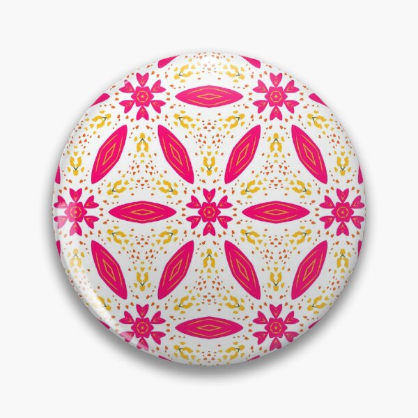 Artikelvorschau, Super Bright and Colorful Geometric Pattern with Pink and Yellow Flowers entworfen und verkauft von cozycaroline.