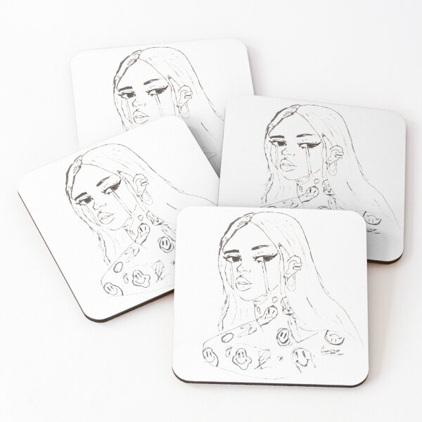 Item preview, Crying Girl with Happy Face Tattoos designed and sold by diamondmilk.