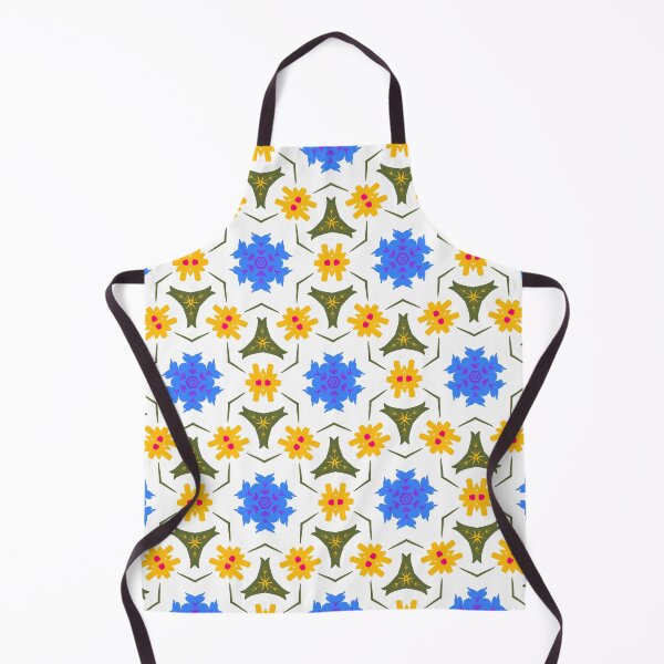 Item preview, Super Bright and Colorful Geometric Pattern with Blue an Yellow Flowers designed and sold by cozycaroline.