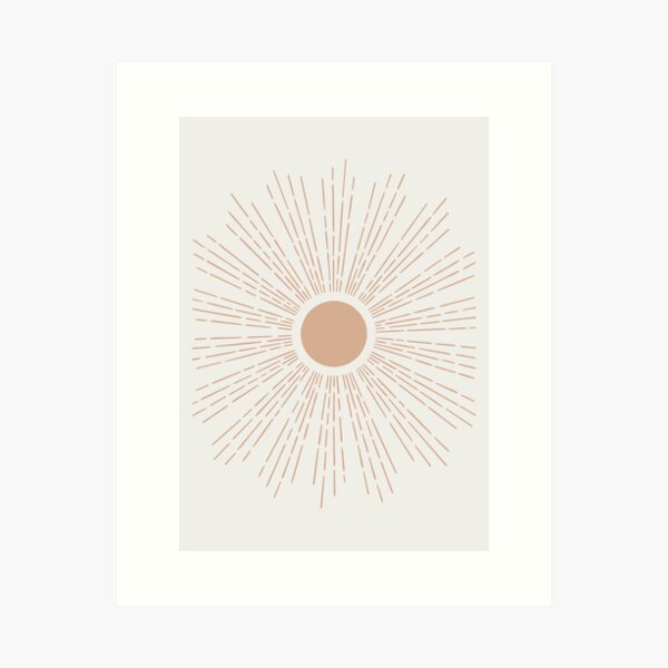 Sunrise Orange Pink Art sun boho Art Print