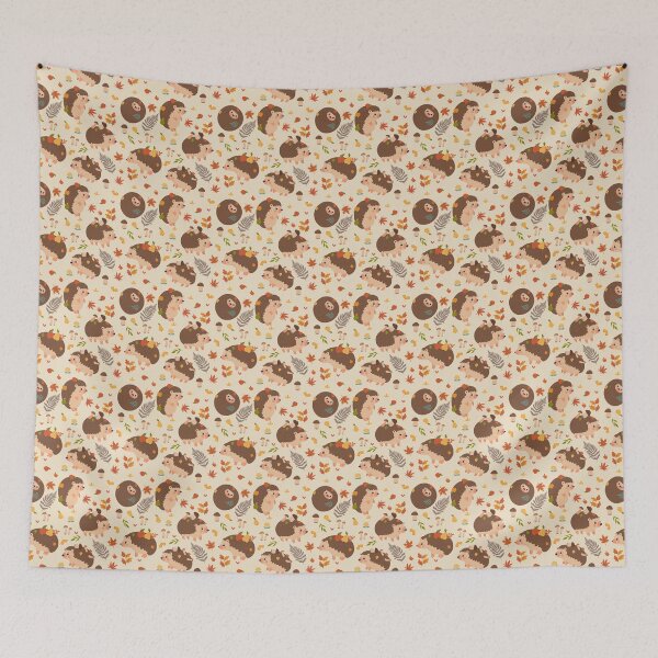 Item preview,  pattern with autumn hedgehogs designed and sold by burbura.