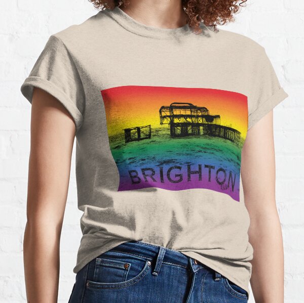 Brighton West Pier, rainbow design. Classic T-Shirt