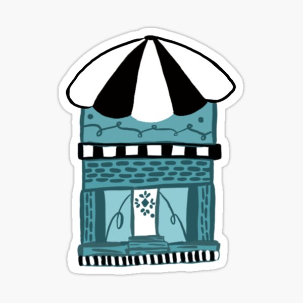 Blue Cafe Sticker