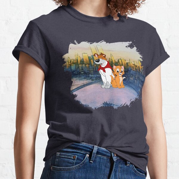  Disney Oliver & Company Dodger Bestie Outline Portrait T-Shirt  : Clothing, Shoes & Jewelry