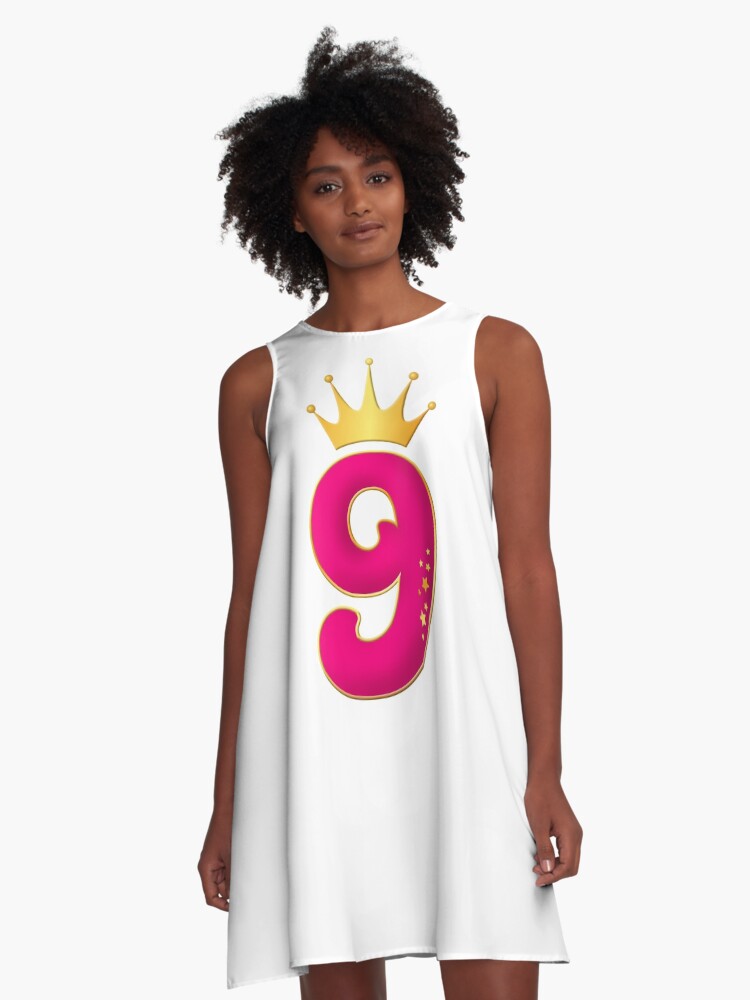 9 Year Old Birthday party design for girls. 9th Birthday A Line Dress for Sale by iclipart Redbubble