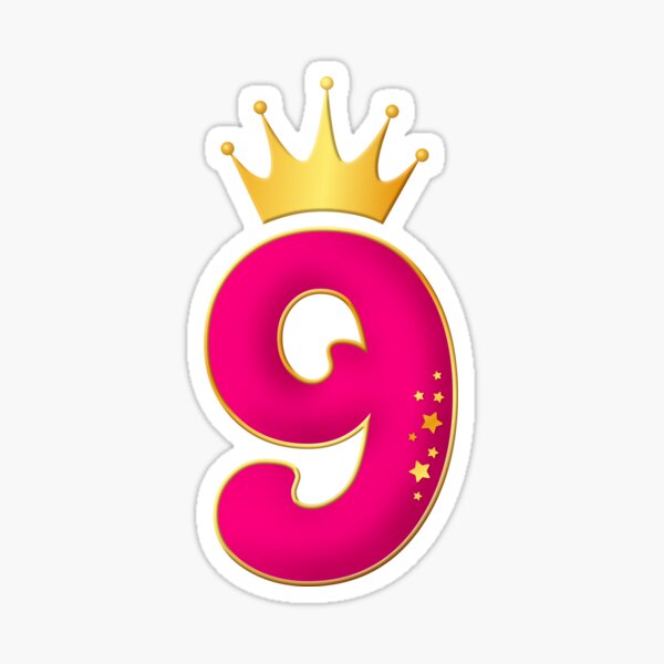  9 Year Old Birthday Party Design For Girls 9th Birthday Sticker For