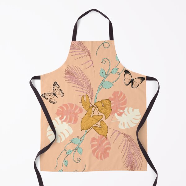 Item preview, Peach Butterfly and Tropical Plants Design designed and sold by BoastInArt.