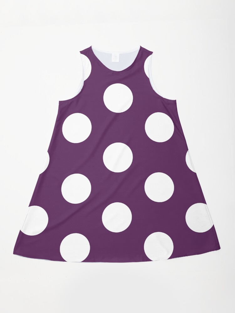 Large WHITE and AUBERGINE PURPLE POLKA DOTS " A-Line Dress for Sale by  RachelMacht | Redbubble
