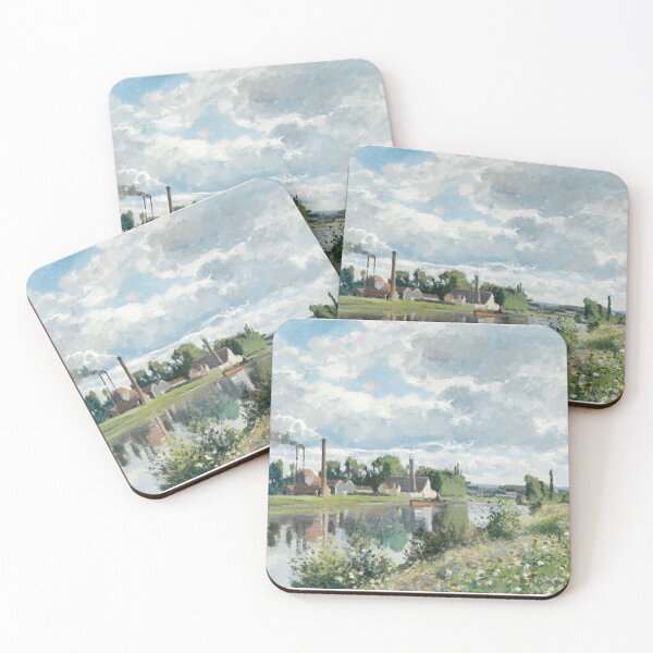 Item preview, Impressionist Art The River Oise near Pontoise (1873) by Camille Pissarro designed and sold by Designedbysm.