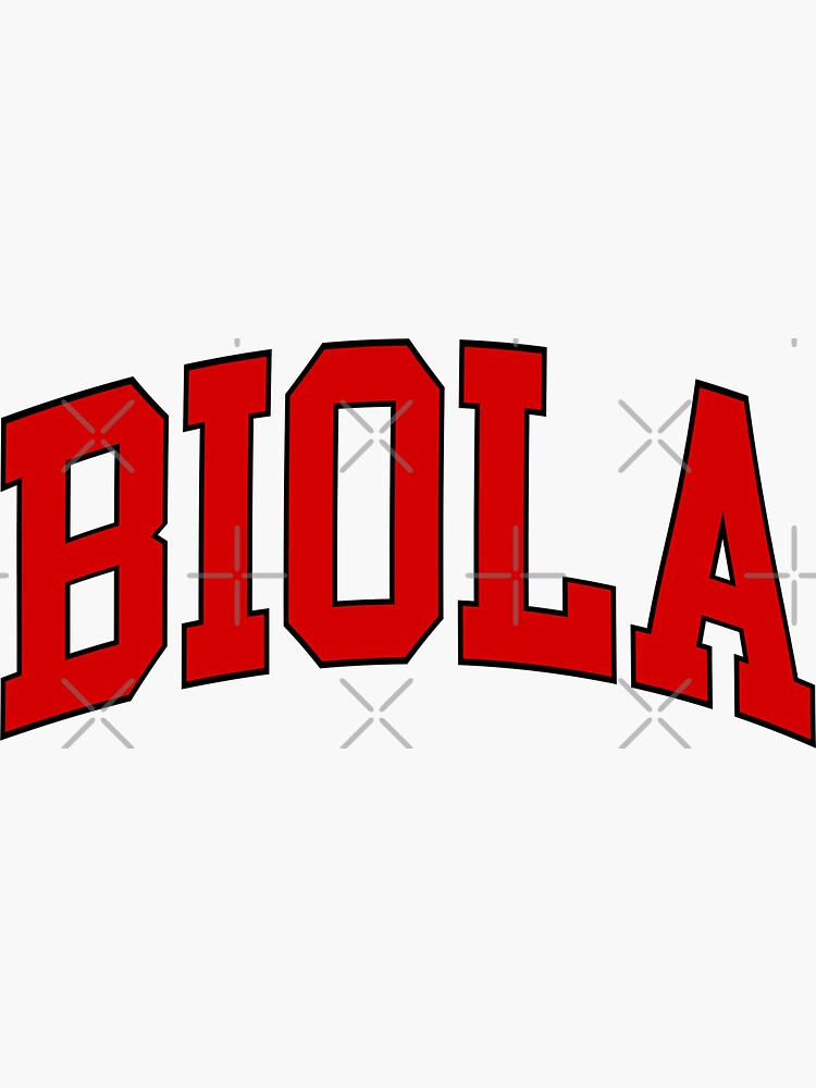 "biola university college font curved" Sticker for Sale by