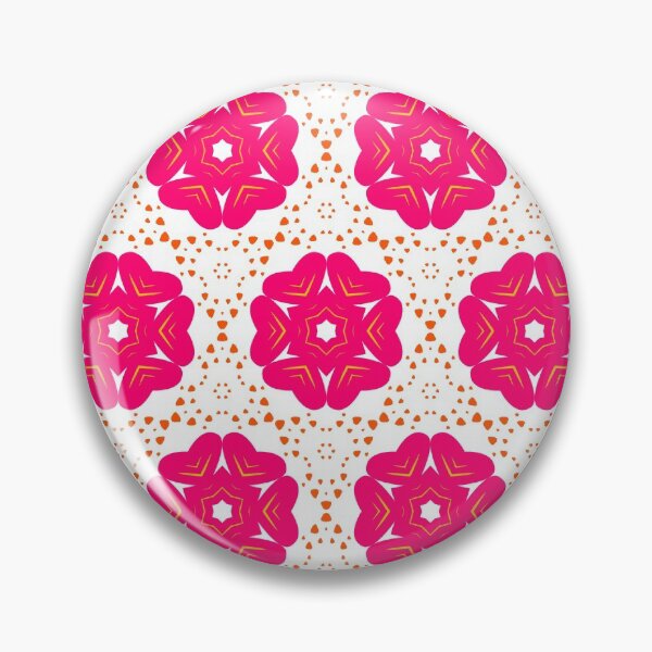 Artikelvorschau, Super Bright and Colorful Geometric Pattern of Hot Pink Flowers and Orange Speckles entworfen und verkauft von cozycaroline.