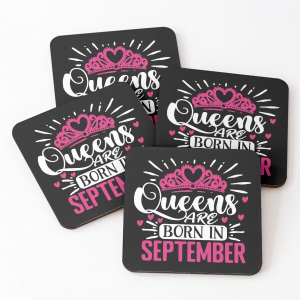 Item preview, Queens are born in September typography design with crown for girls to their birthday designed and sold by Decconer.