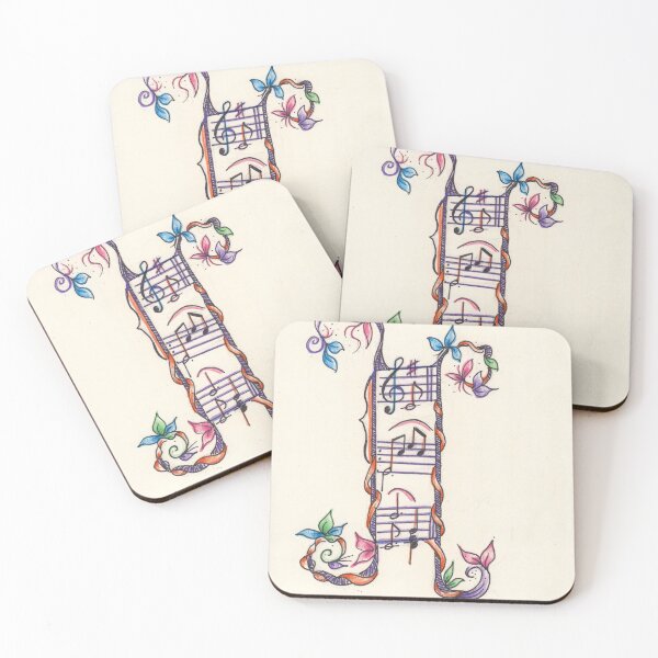 Item preview, "I" - Illuminated Text/Font - Initial Alphabet Letter "I" Music Themed designed and sold by Rebecca Rees.