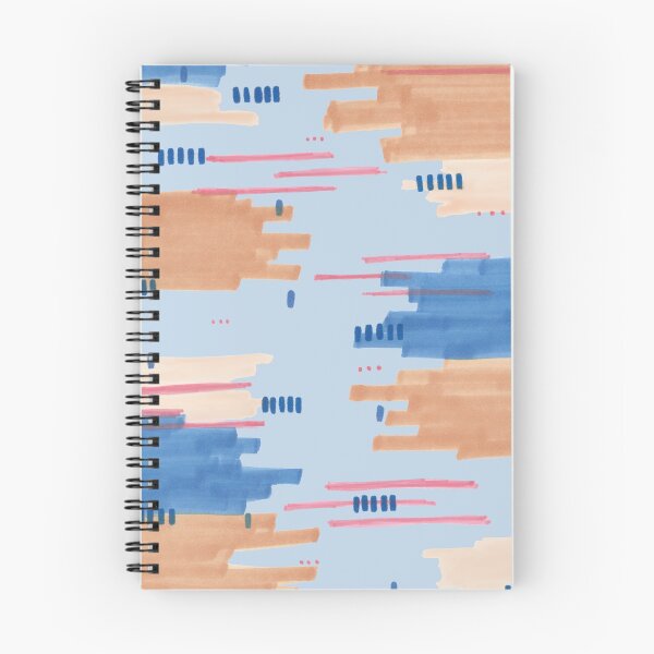 Item preview, Blue Peach Abstract Line Dot Pattern designed and sold by PineappleMorgan.