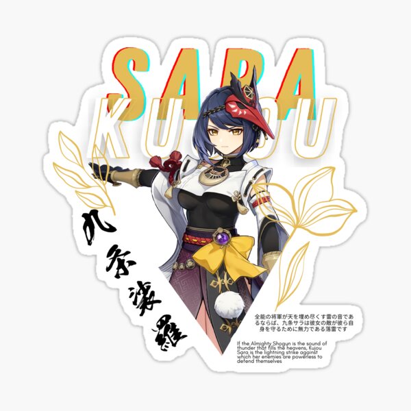 Kujou Sara Genshin Impact New Character Sticker By Omagatoki Redbubble