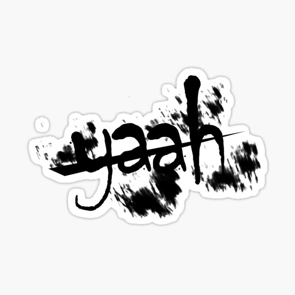 yaah art - back and white art Sticker