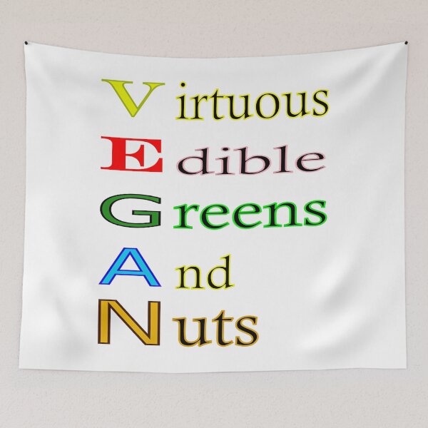 Item preview, Vegan acrostic poem virtue to nuts designed and sold by CottagePop.