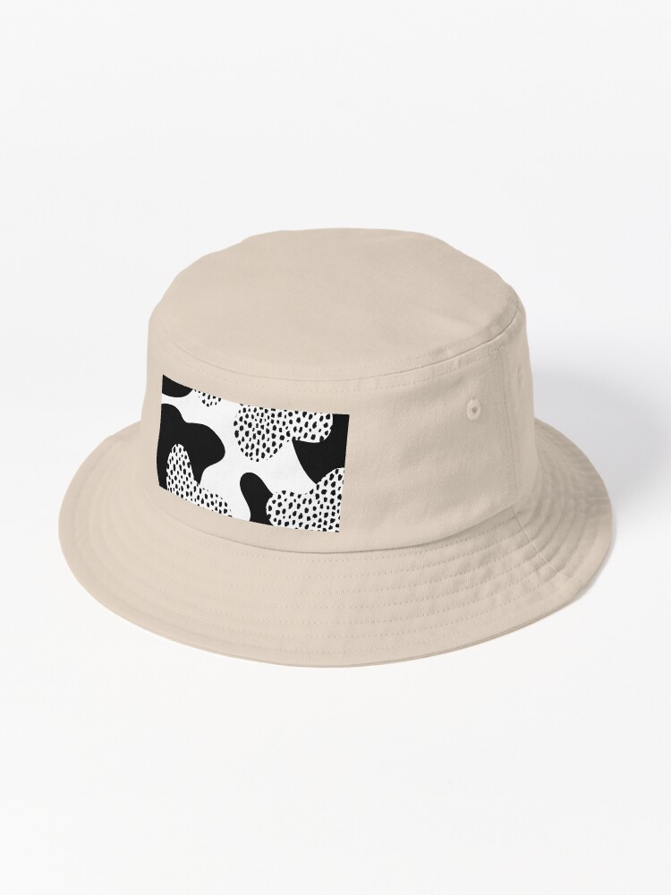 Polka Dot Bucket Hat/black and White Polka Dot Bucket 